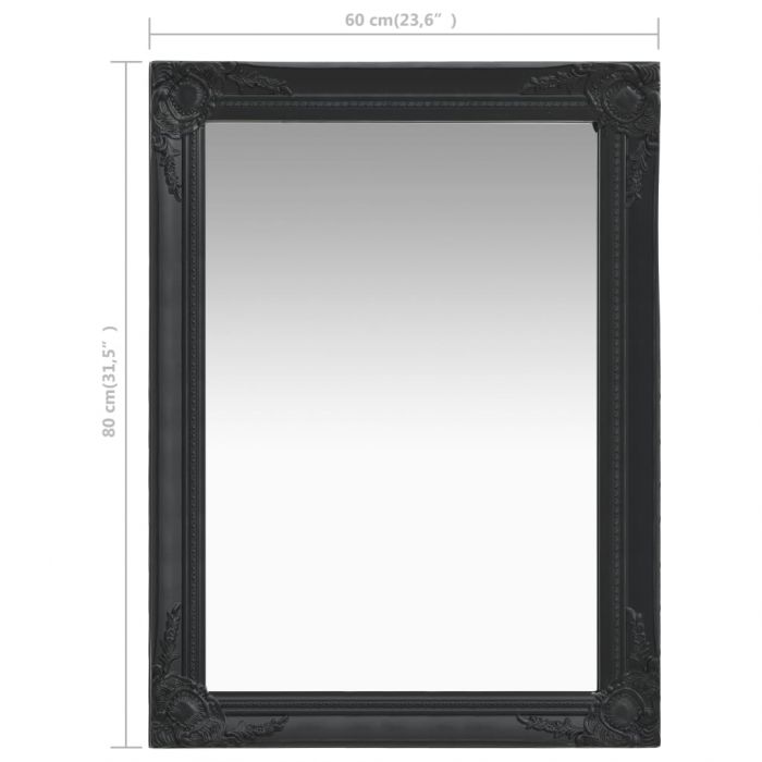 Miroir Mural Rectangulaire Charlemagne 60x80cm Noir