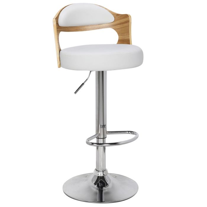 Lot De 2 Chaises De Bar Ruben Chene Clair Simili Blanc